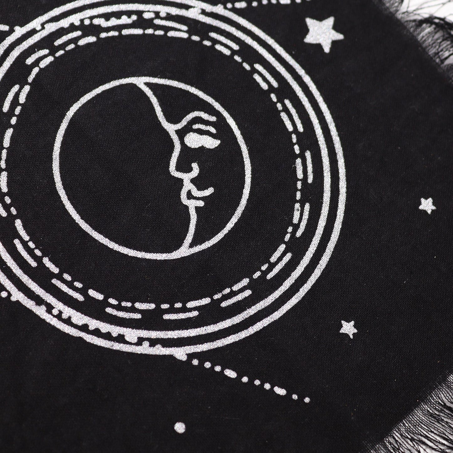 Esoteric Fringed Altar Cloth - Moon & Sun Chart